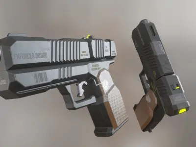 Enforcer gun Low-poly 3D model