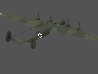 Messerschmitt Me 264 Amerikabomber WWII German Strategic Bomber Low-poly 3D model