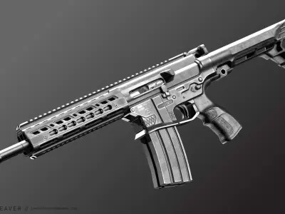 Double Barrel Rifle - Snake Low-poly 3D model