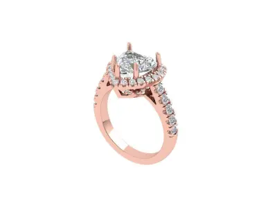 Heart Art Deco Ring 3D print model order