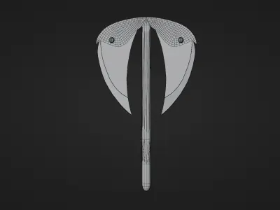 Medieval Axe Low-poly 3D model 4