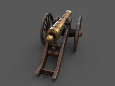 Cannon 1812 Low-poly 3D model