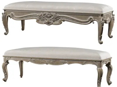 baroque bench 3D model