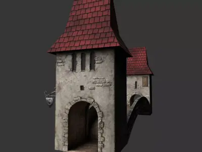 Fantasy Bridge Low-poly 3D model