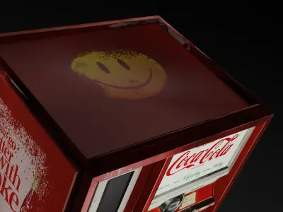 Vintage Coke Vending Machine Free low-poly 3D model