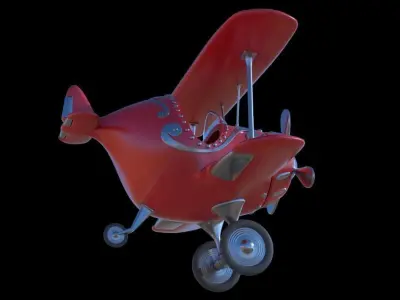 Cartoon plane 3D model buy