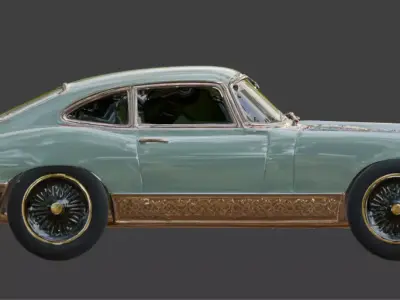 Luxury Jeweled Classic Jaguar E-Type Low-poly 3D model