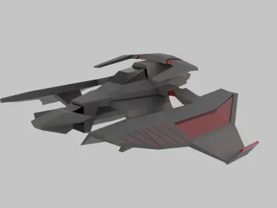 space ship low poly game ready Low-poly 3D model