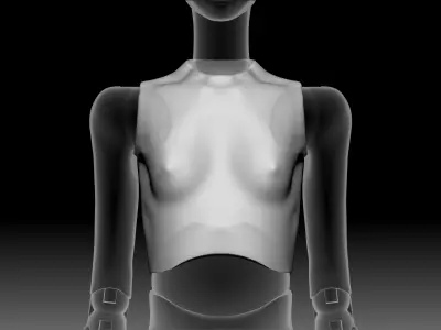 BJD female chest torso part  3D print model
