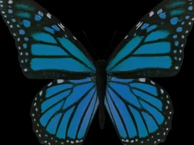Butterfly flying Low-poly 3D model