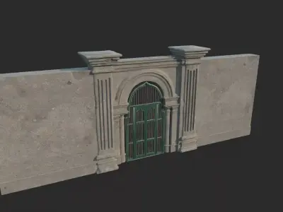Classical style building s iron gate 3D model