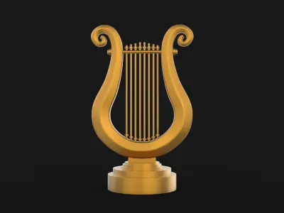 Golden lyre  3D model