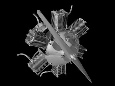 Inline six-cylinder engine 3D model