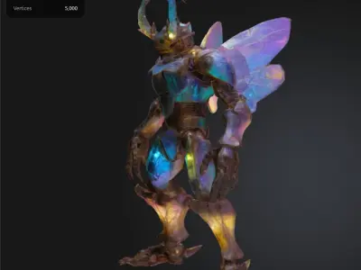  Chromatic Beetle Bot Low-poly 3D model
