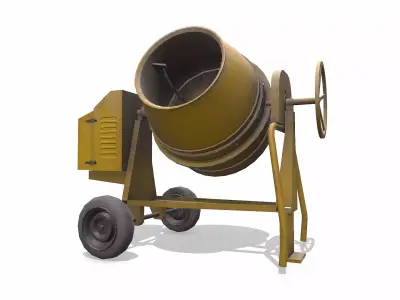 Old Portable Cement Mixer Low-poly PBR Low-poly 3D model
