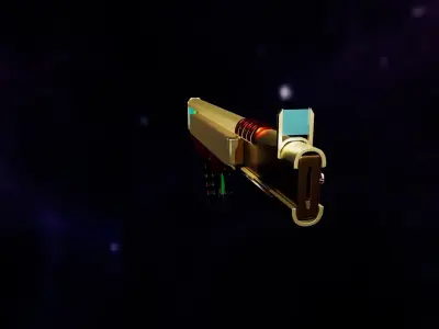 Plasma canon Low-poly 3D model