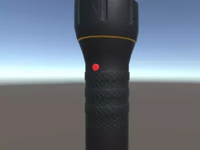 Low Poly Black Flashlight PBR Game Ready Low-poly 3D model