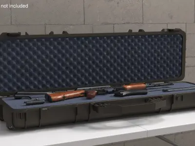  Disassembled AK 47 in Open Waterproof Hard Case 