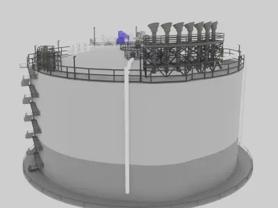 Low-Poly Gas Storage 3D model