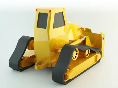 Low Poly Bulldozer 3D model