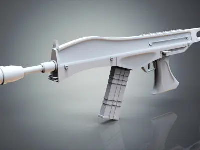 MK-87 Concept rifle gun Low-poly 3D model
