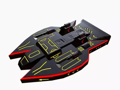 Space Force Red - PBR Low-poly 3D model