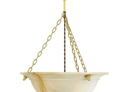 Beautiful Antique  Art Deco Pendant Light   Chandelier    3D model