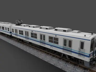 Tobu Railway Series 8000 Low-poly 3D model