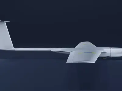 Punisher Ukrainian Aircraft Drone Low-poly 3D model