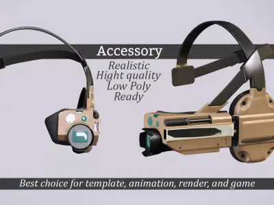 Tactical Visor- Sci-Fi Military Headset Accessory Low-poly 3D model
