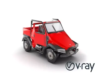 IronClad Heavy Lifter Vehicle model pack with industrial-red ... Low-poly 3D model