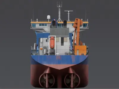  Hopper Dredger Vessel  Low-poly 3D model