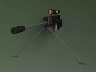 Sniper rifle Low-poly 3D model 14