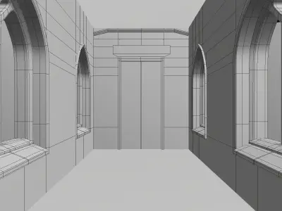 Inside Medieval Castle  Low-poly 3D model