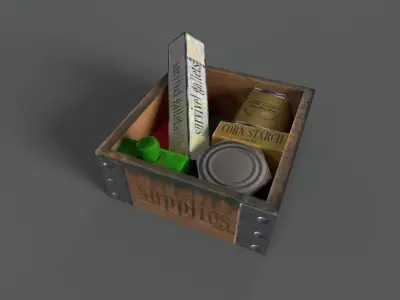 Supply Food Box stylized Low-poly 3D model