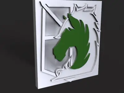 Shingeki no Kyojin logo 3D Attack on titan Military police 3D print model