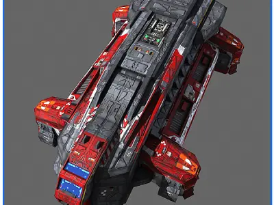 SciFi Army Human SpaceShips 02 Low-poly 3D model