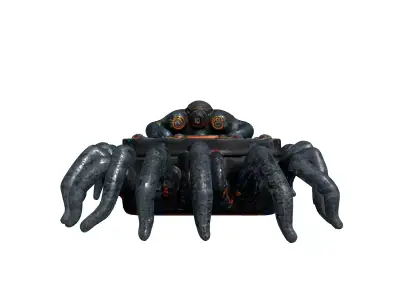 SciFi Microchip Spider Robot Low-poly 3D model