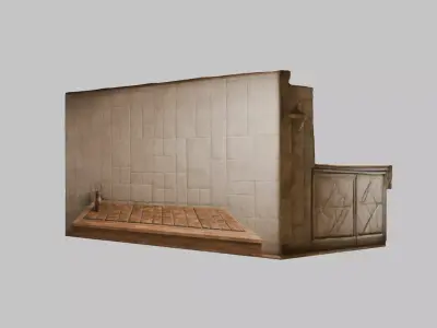 Medieval Kitchen Set Low-poly 3D model