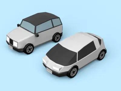 Lowpoly city cars Free low-poly 3D model