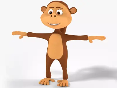 Cartoon Monkey 3D Model Low-poly 3D model