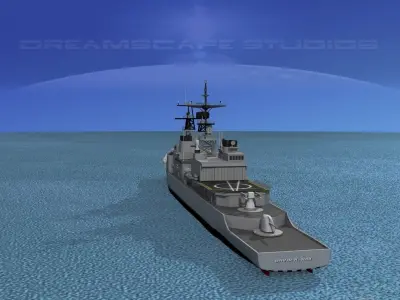 Spruance Class DD971 USS David R Ray 3D model