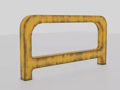 Industrial Safety Fence Low-poly 3D model
