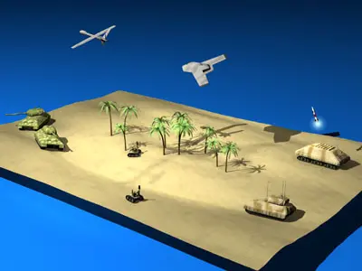 Modern warfare scenario 3D model