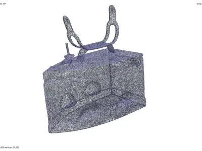 Antique rusty charcoal iron 3D model