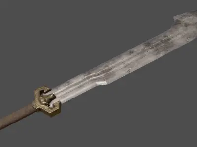 Dwarven Sword Low-poly 3D model purchase