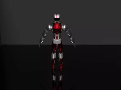 Cyborg 3D character Low-poly 3D model
