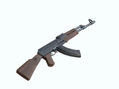 Ak47 Low Poly rifle Free 3D model
