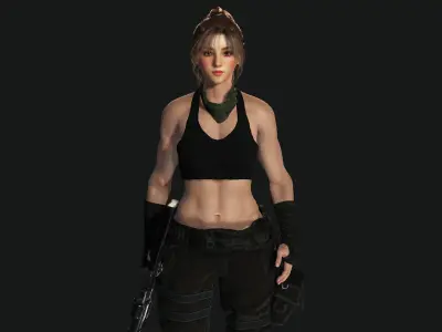 AAA 3D REALISTIC FEMALE CHARACTER -  SHOOTER MILITARY GTA 03 Low-poly 3D model