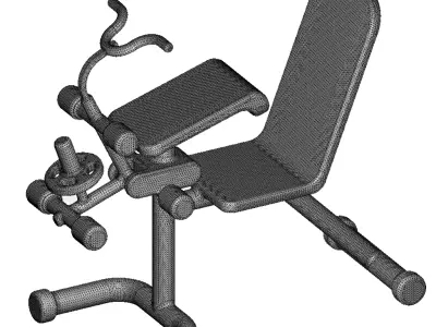 Wooden Gym Fitness Weight Bench Toy 3D model